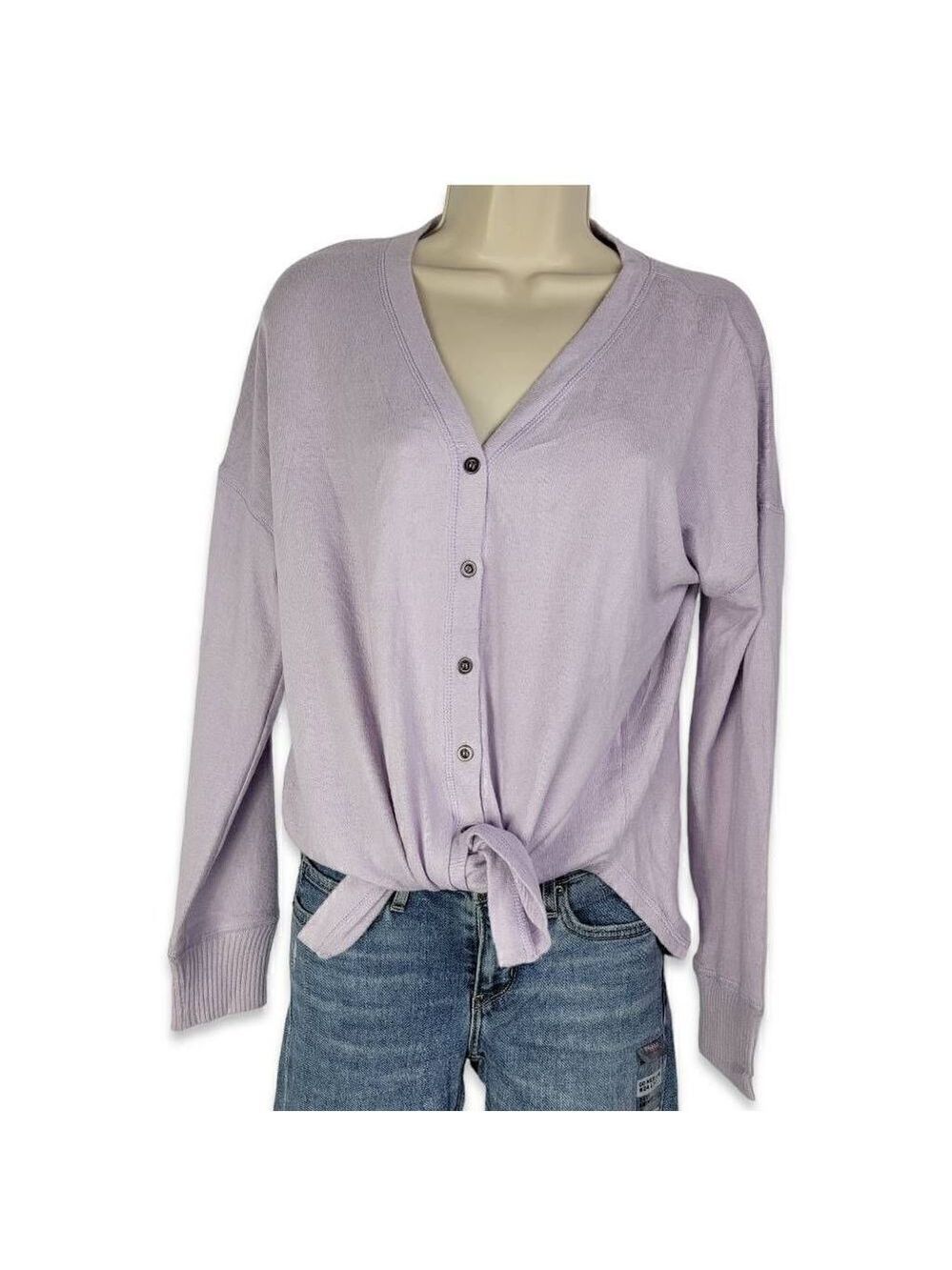 Hippie Rose Liliac Button down sweater Small Jrs.